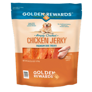 Golden Rewards Chicken Flavor Premium Dry Jerky Treats for All Dogs, 64 oz