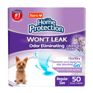 Hartz Home Protection Lavender Scent Odor-Eliminating Dog Pads, Regular Size, 21 in x 21 in, 50ct