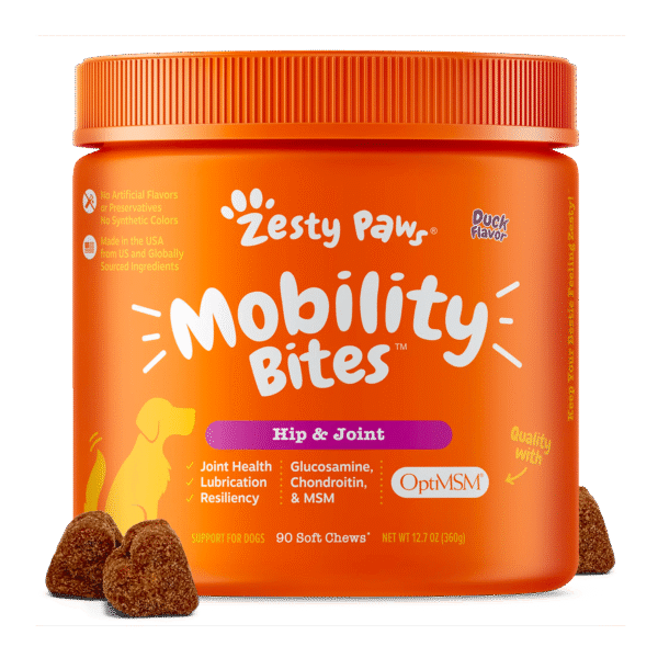 Hip & Joint Mobility Bites Soft Chews for Dogs, With Glucosamine + Chondroitin & MSM, Functional Dog Supplement