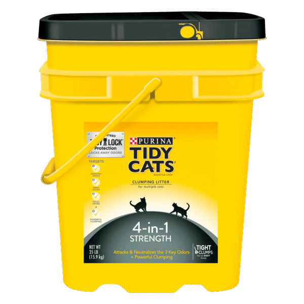 Purina Tidy Cats Clumping Cat Litter, 4-in-1 Strength Multi Cat Litter, 35 lb. Pail