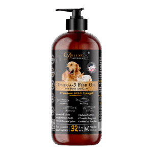 Deluxe Naturals Omega-3 Fish Oil for Dogs and Cats with All Natural Omega-3 EPA DHA Fatty Acids - 32 FL OZ