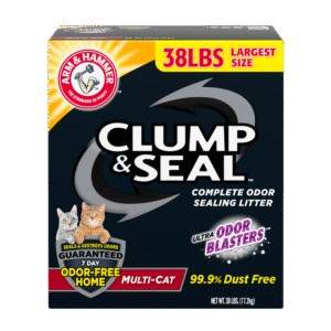 Arm & Hammer Clump & Seal Multi-Cat Complete Odor Sealing Clumping Cat Litter, 38lb