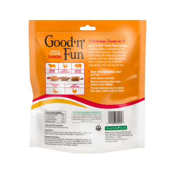 Good 'n' Fun Triple Flavor Kabobs Snack for All Dogs, 18 count, 12.0 oz - Image 2