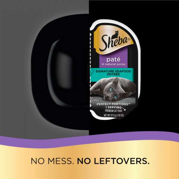 SHEBA Wet Cat Food Pate Variety Pack, Signature Seafood, Delicate Salmon and Tender Whitefish & Tuna Entrees, 2.6 oz. PERFECT PORTIONS Twin-Pack Trays - Image 4
