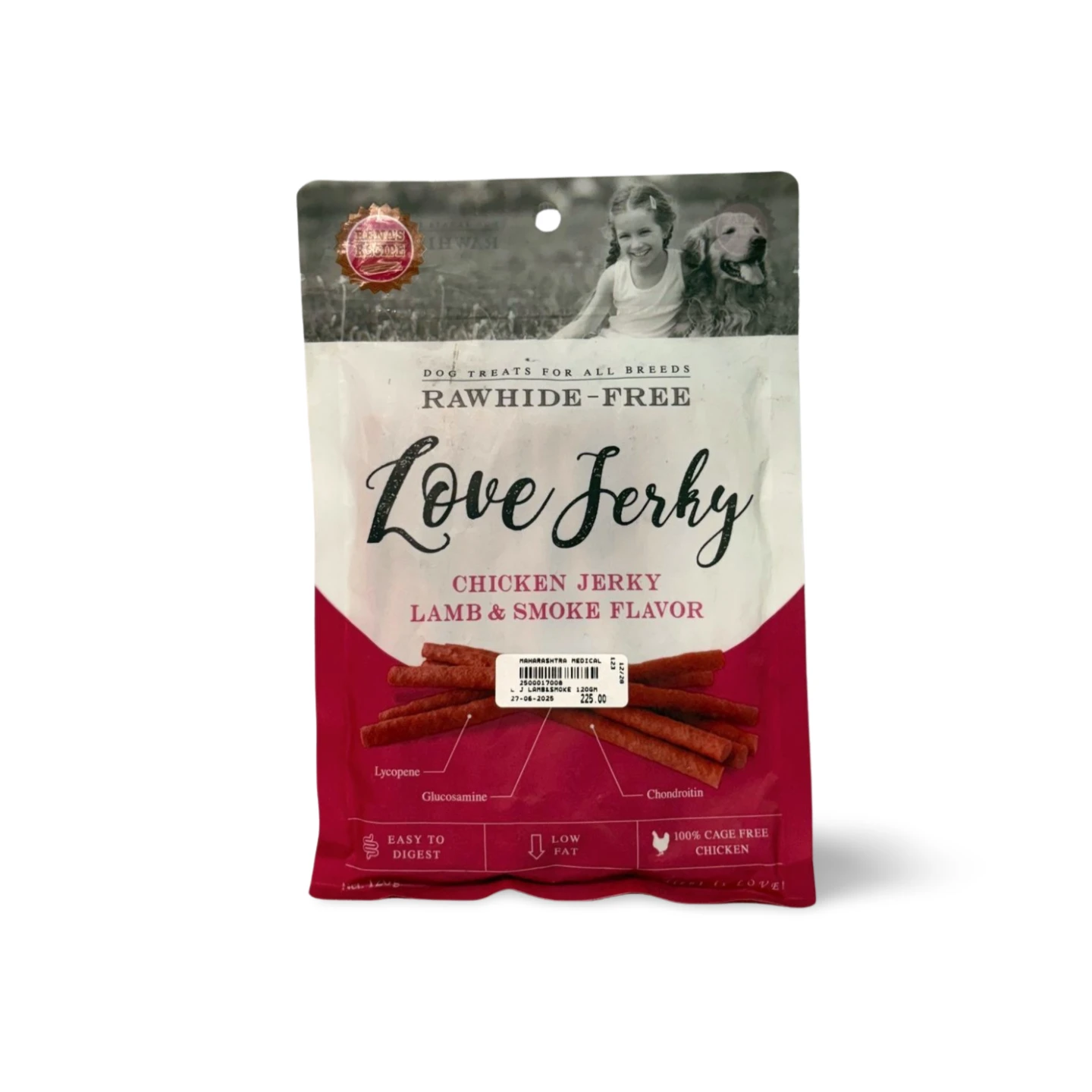 LOVE JERKY CHICKEN JERKY LAMB & SMOKE 120G