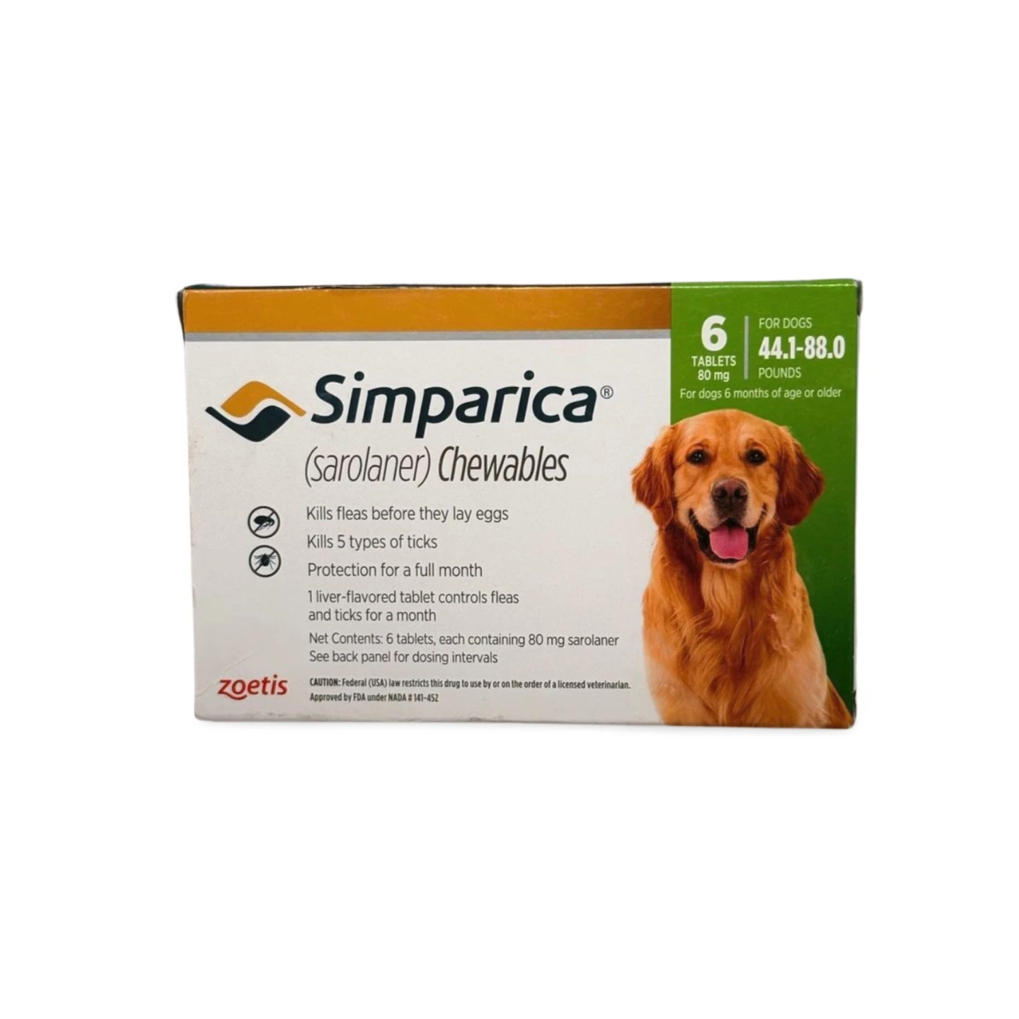 SIMPARICA 80MG PACK OF 6 TABLETS