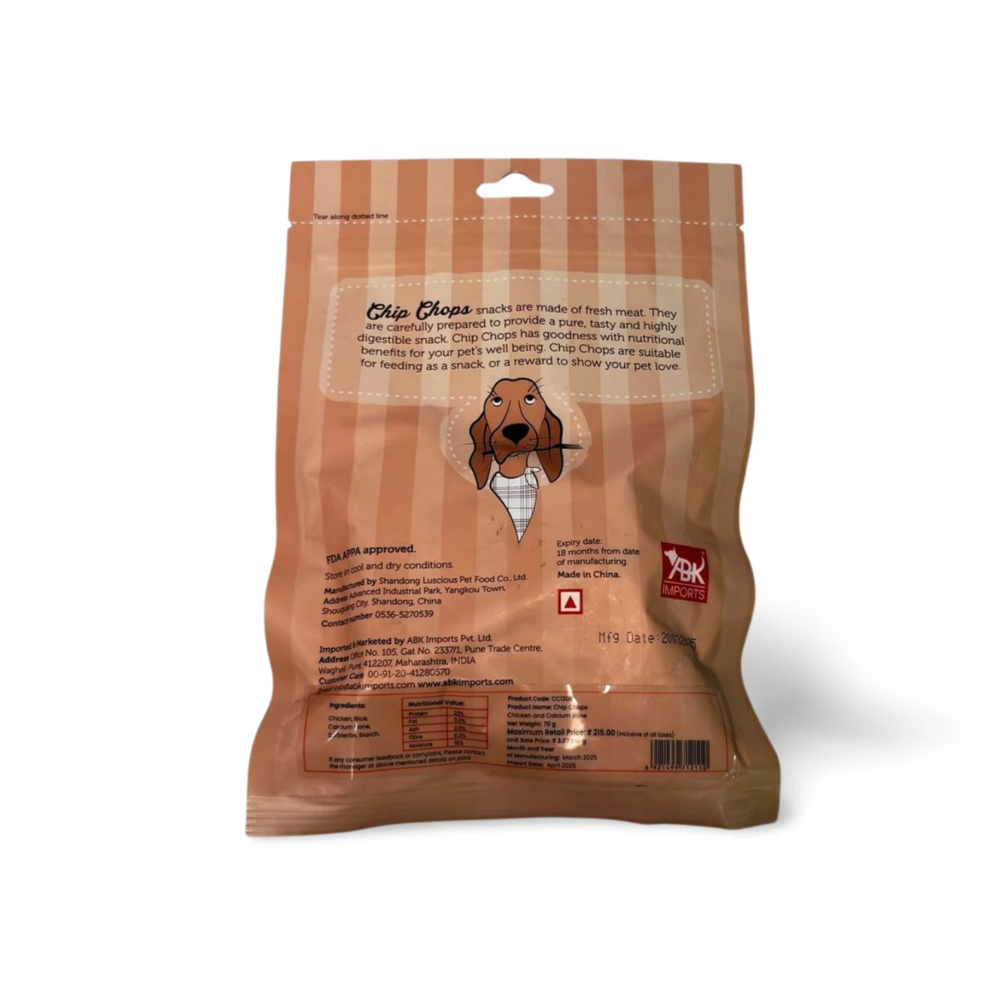 CHIP CHOPS CHICKEN & CALCIUM BONE 70GM - Image 2