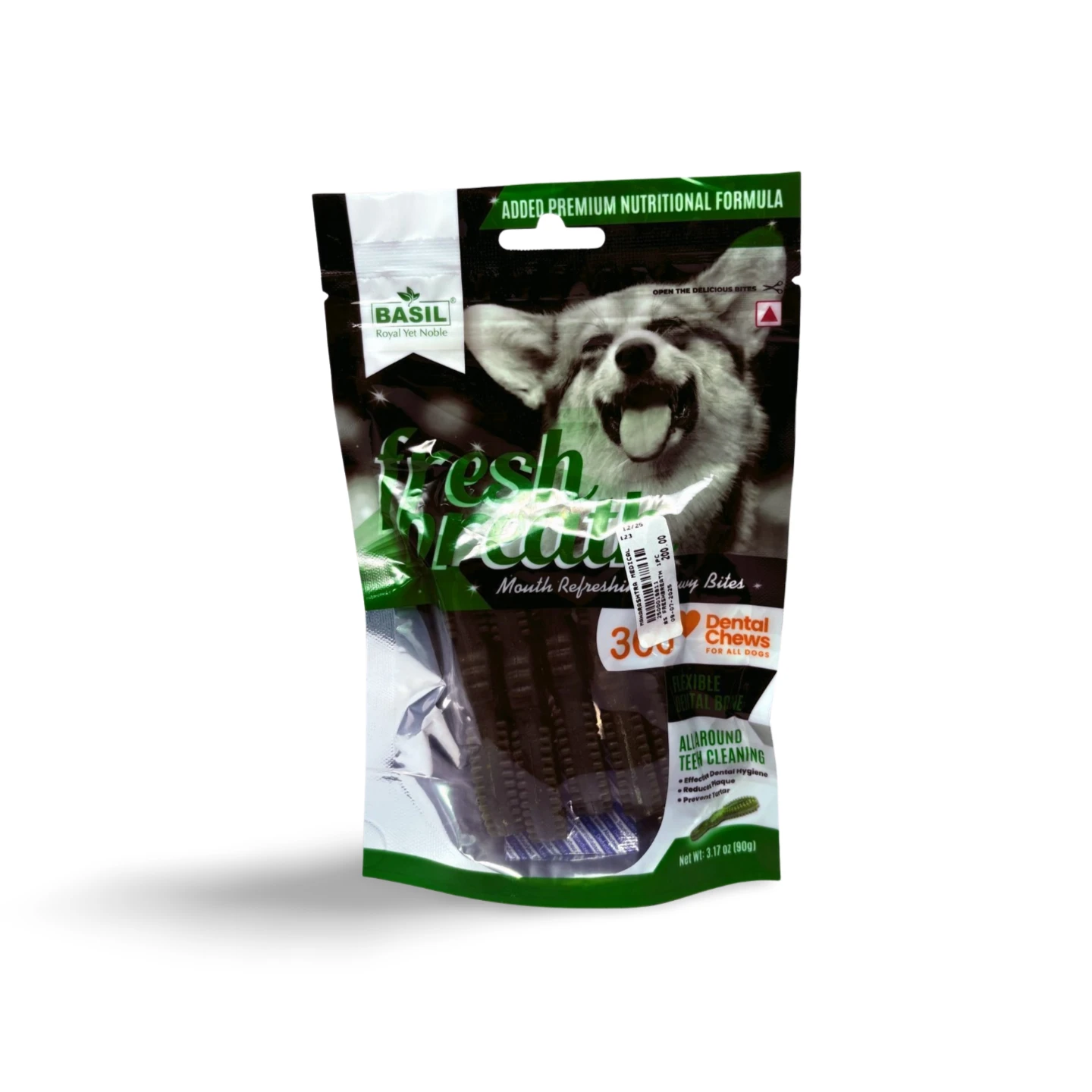 BASIL FRESH BREATH DENTAL CHEWS 90 GM