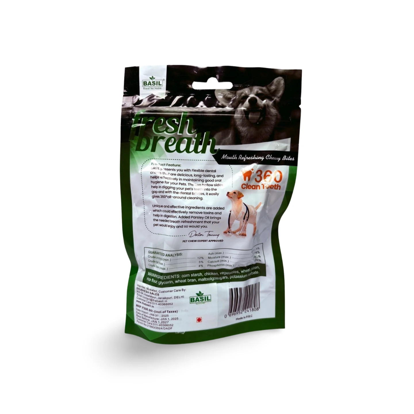 BASIL FRESH BREATH DENTAL CHEWS 90 GM - Image 2