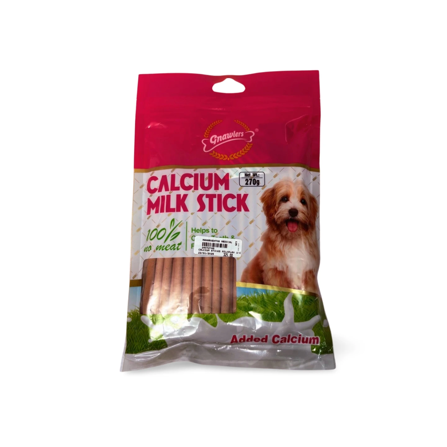 GNAWLERS CALCIUM MILK STICK 270 GM