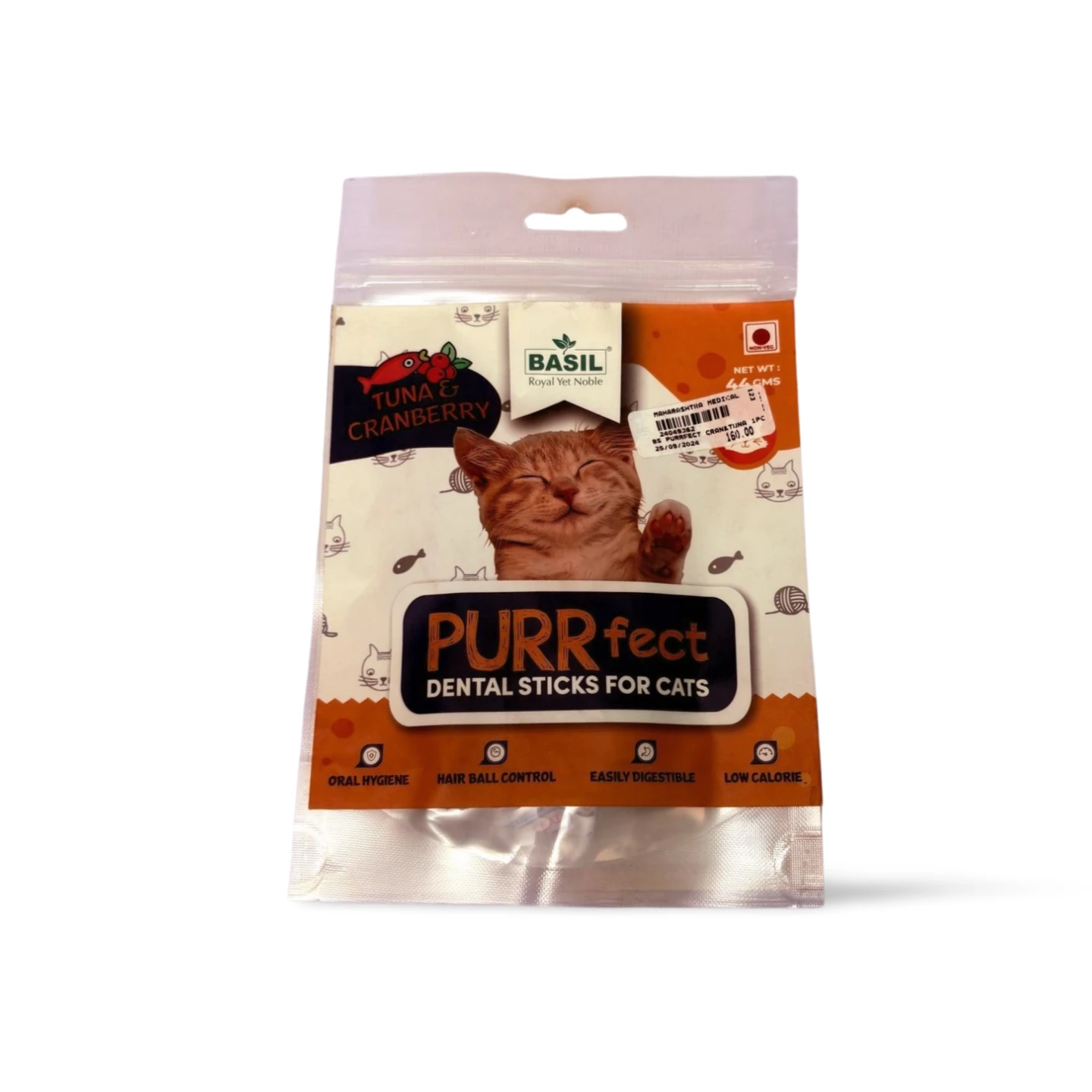 BASIL PURRFECT TUNA & CRANBERRY DENTAL STICKS FOR CATS 44 GM