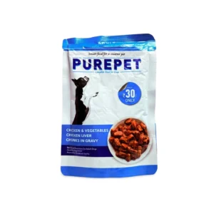 PUREPET CHICKEN & VEGETABLES CHICKEN LIVER CHUNKS IN GRAVY ADULT DOG 70 GM
